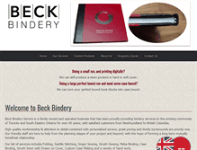 Tablet Screenshot of beckbindery.ca